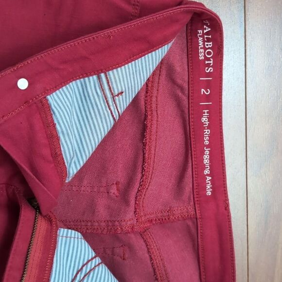 Talbots robin red DENIM slim jeans CLASSIC RED size 2 - Picture 8 of 9